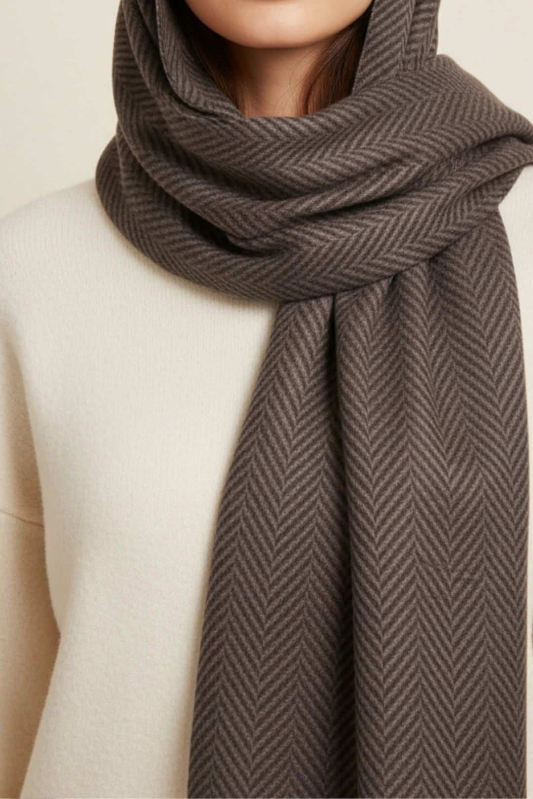 Patterned Cashmere - Dark Brown