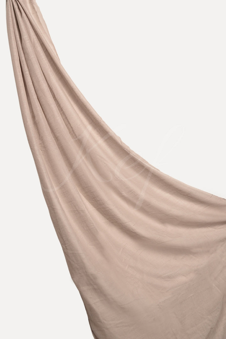 Plain Tassel Lawn Hijab - Khaki