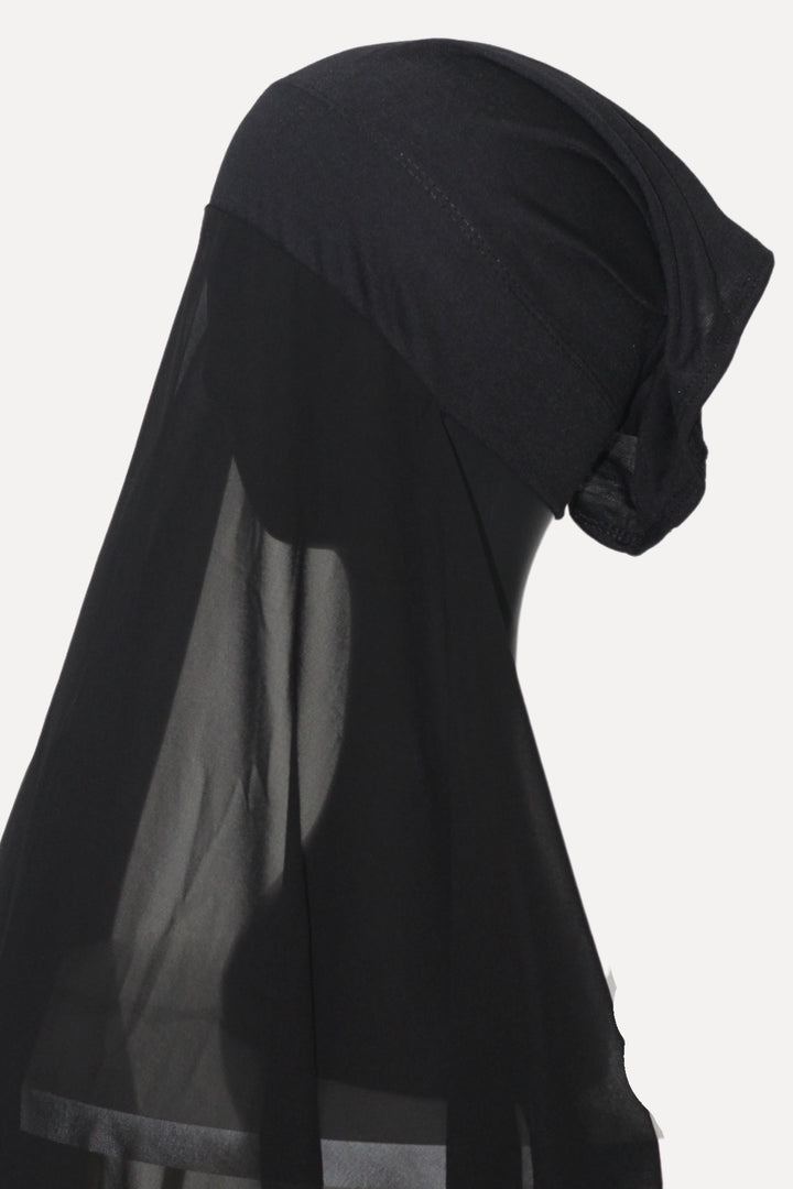 Instant Georgette with Cap - Black
