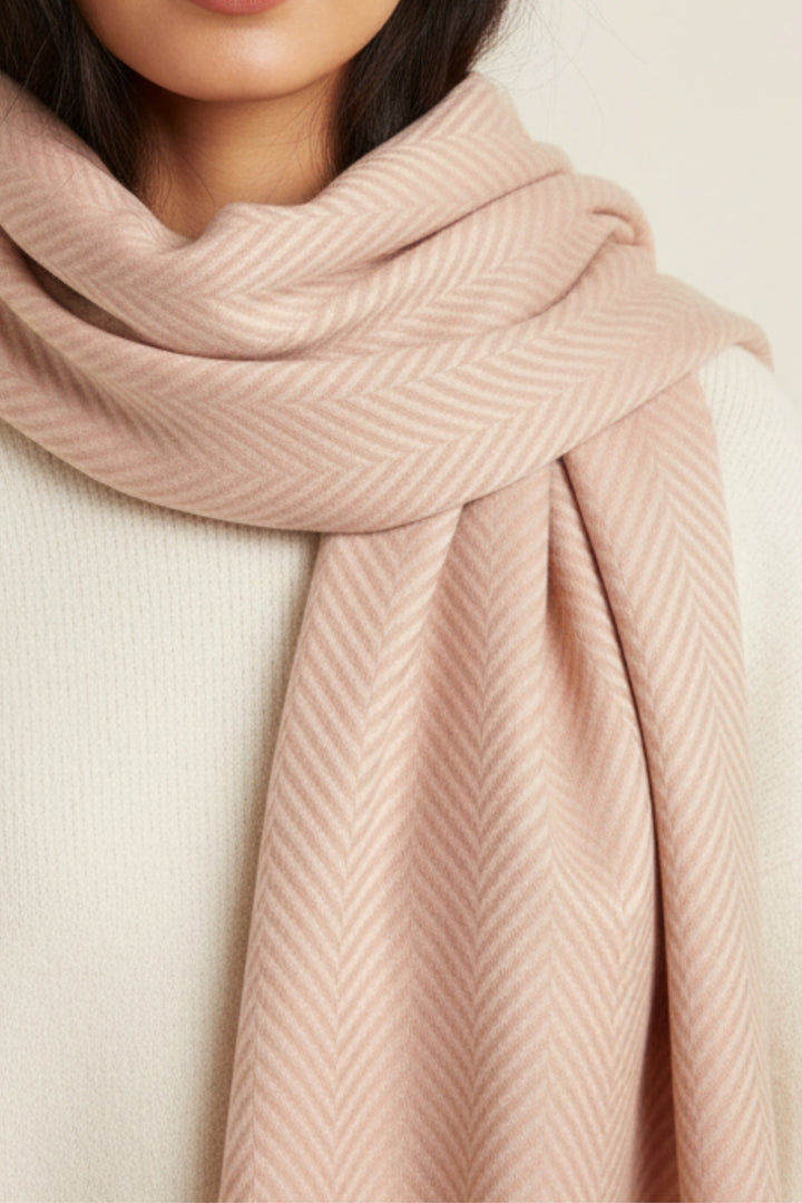 Patterned Cashmere - Peachy Pink