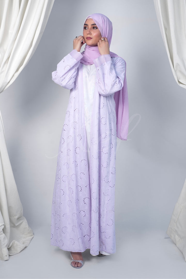 Periwinkle Chikankari Abaya