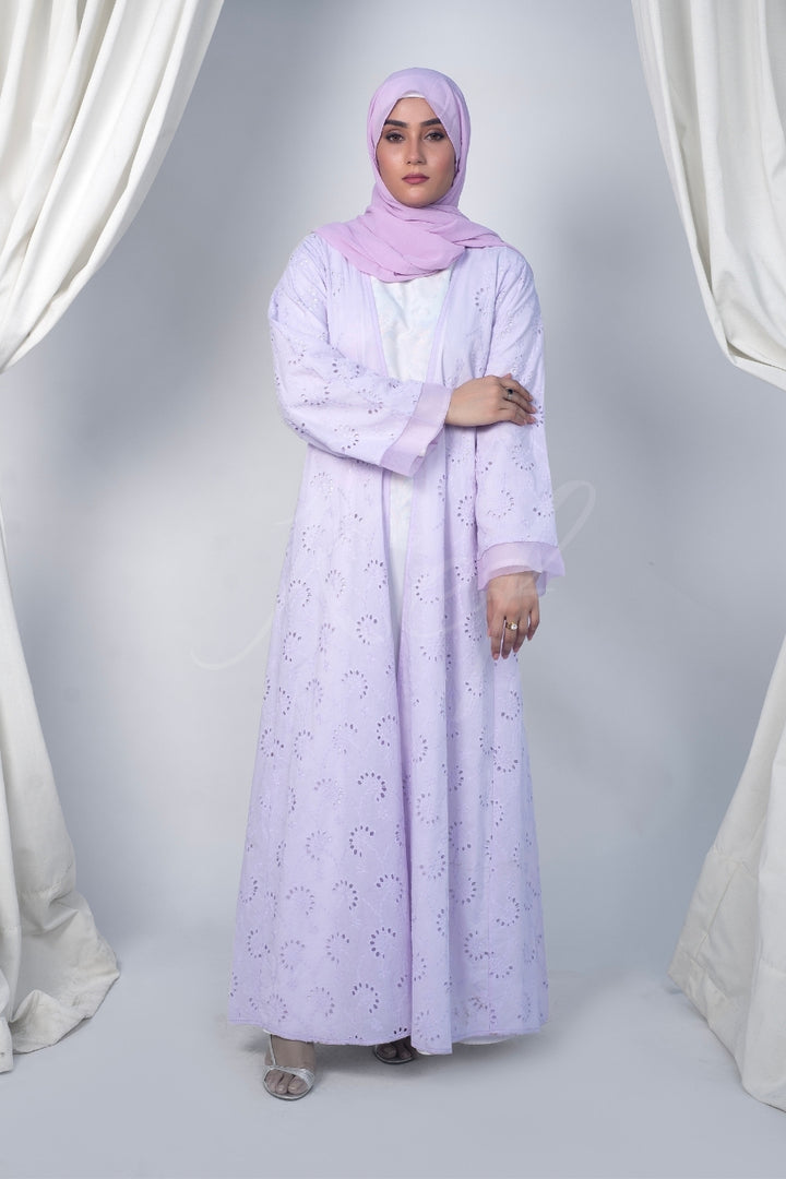 Periwinkle Chikankari Abaya