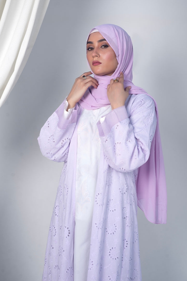 Periwinkle Chikankari Abaya