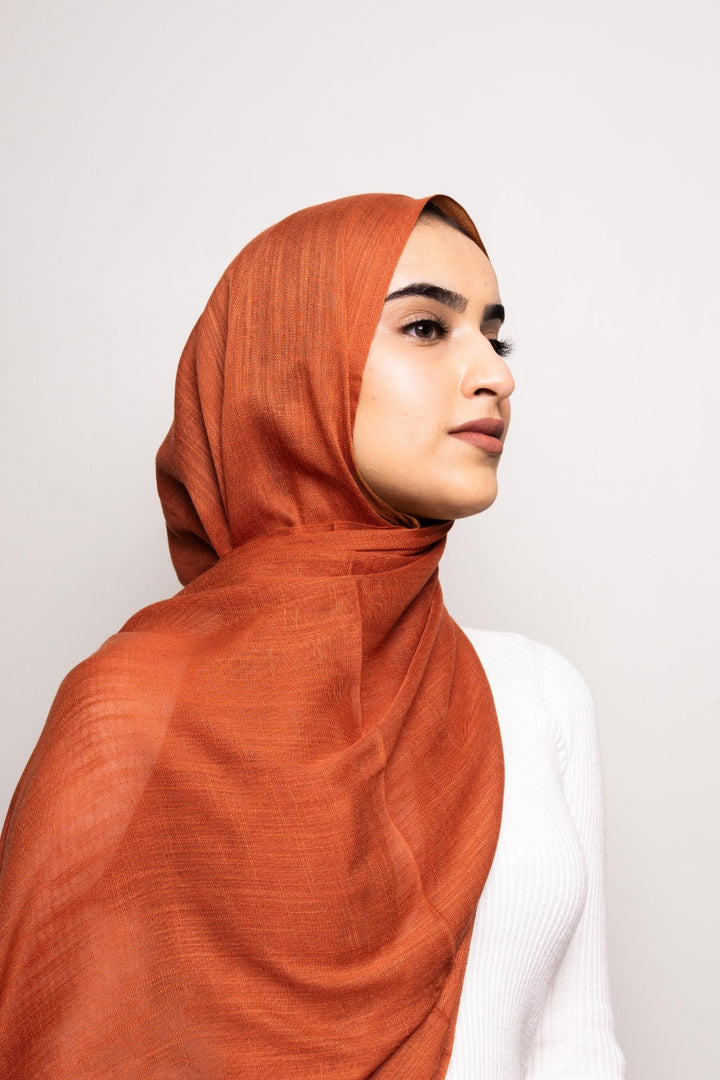 Turkish Lawn Hijab - Dark Orange