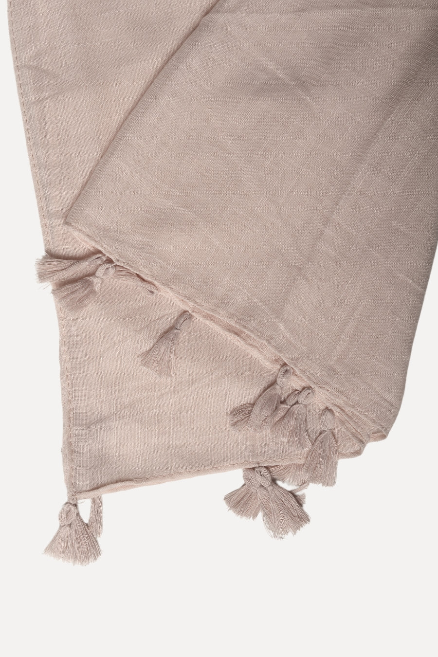 Plain Tassel Lawn Hijab - Khaki