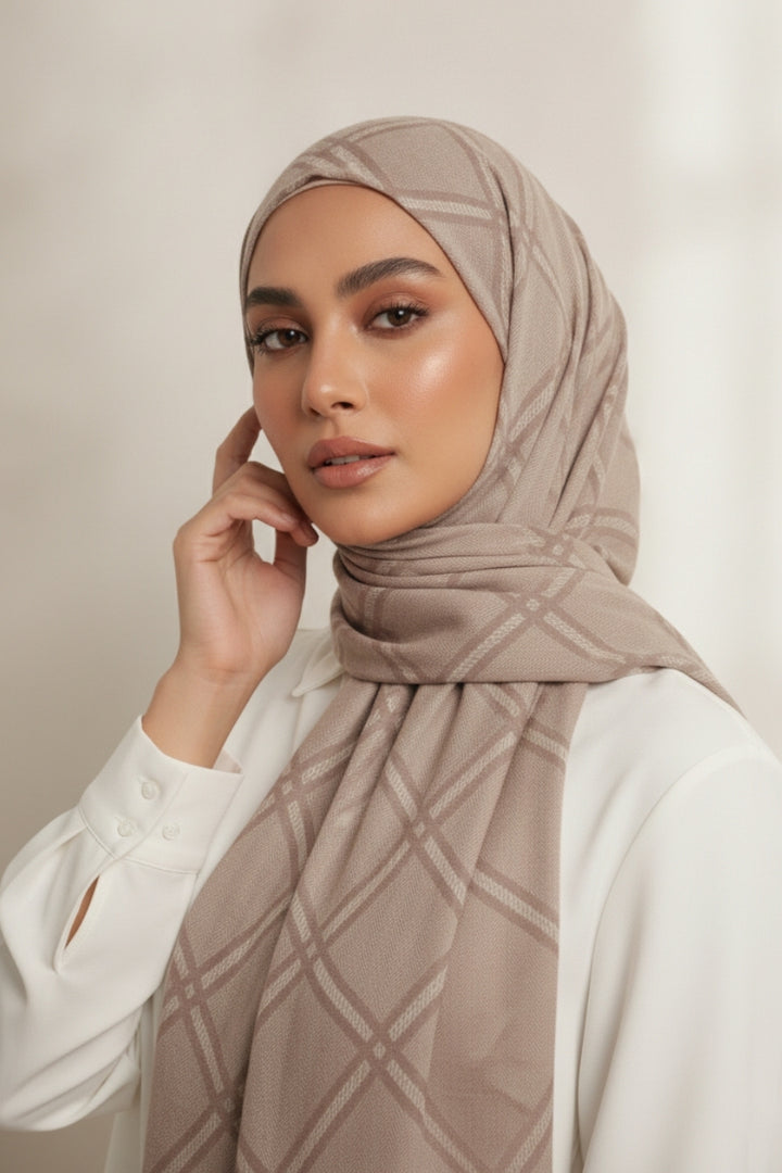 Grid Patterned Cashmere - Solene
