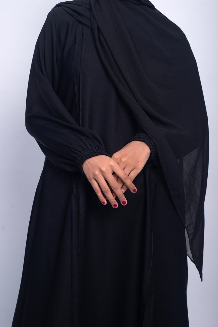 Black Scruche Sleeves New Abaya
