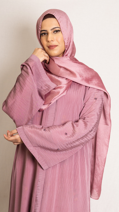 Pink Suede Abaya