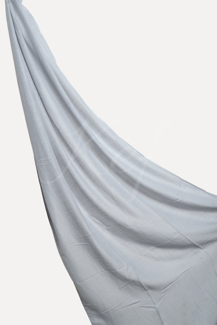 Plain Tassel Lawn Hijab - Silver
