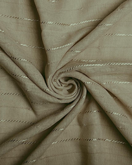 Dotted Striped Lawn Hijab - Dark Taupe