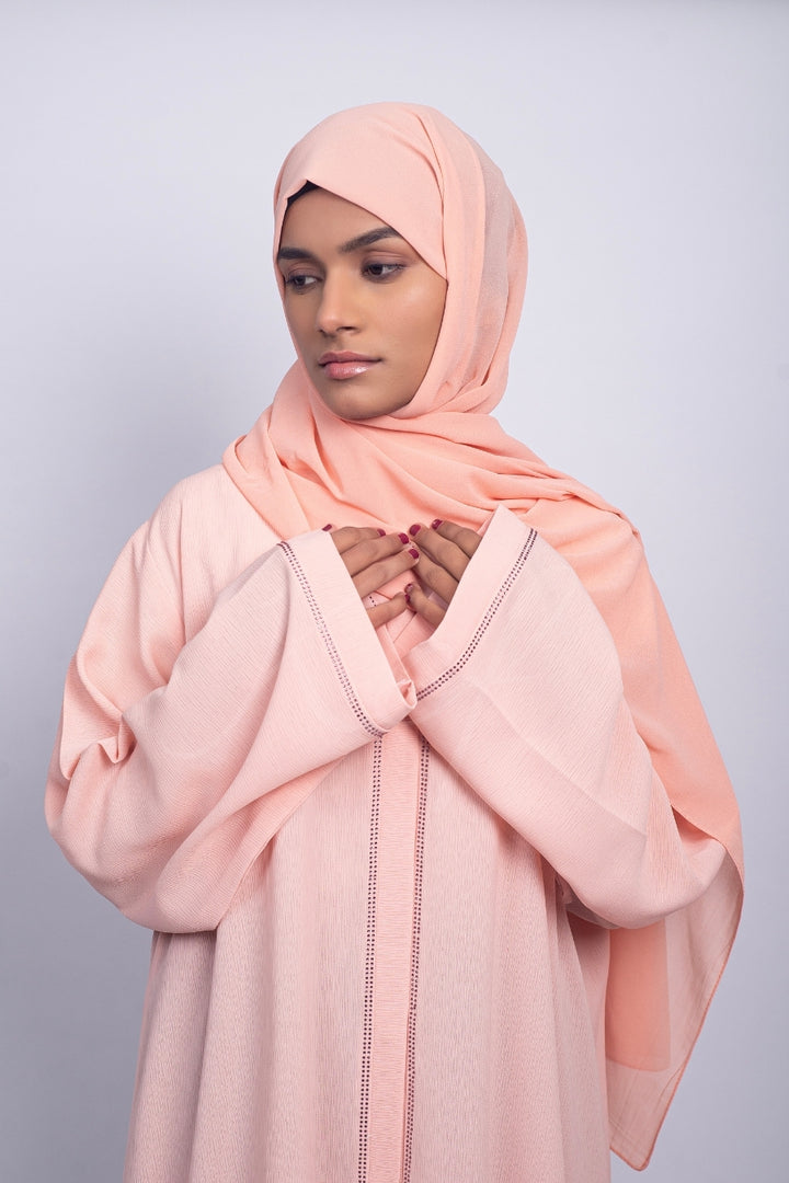 Peach Studded Abaya