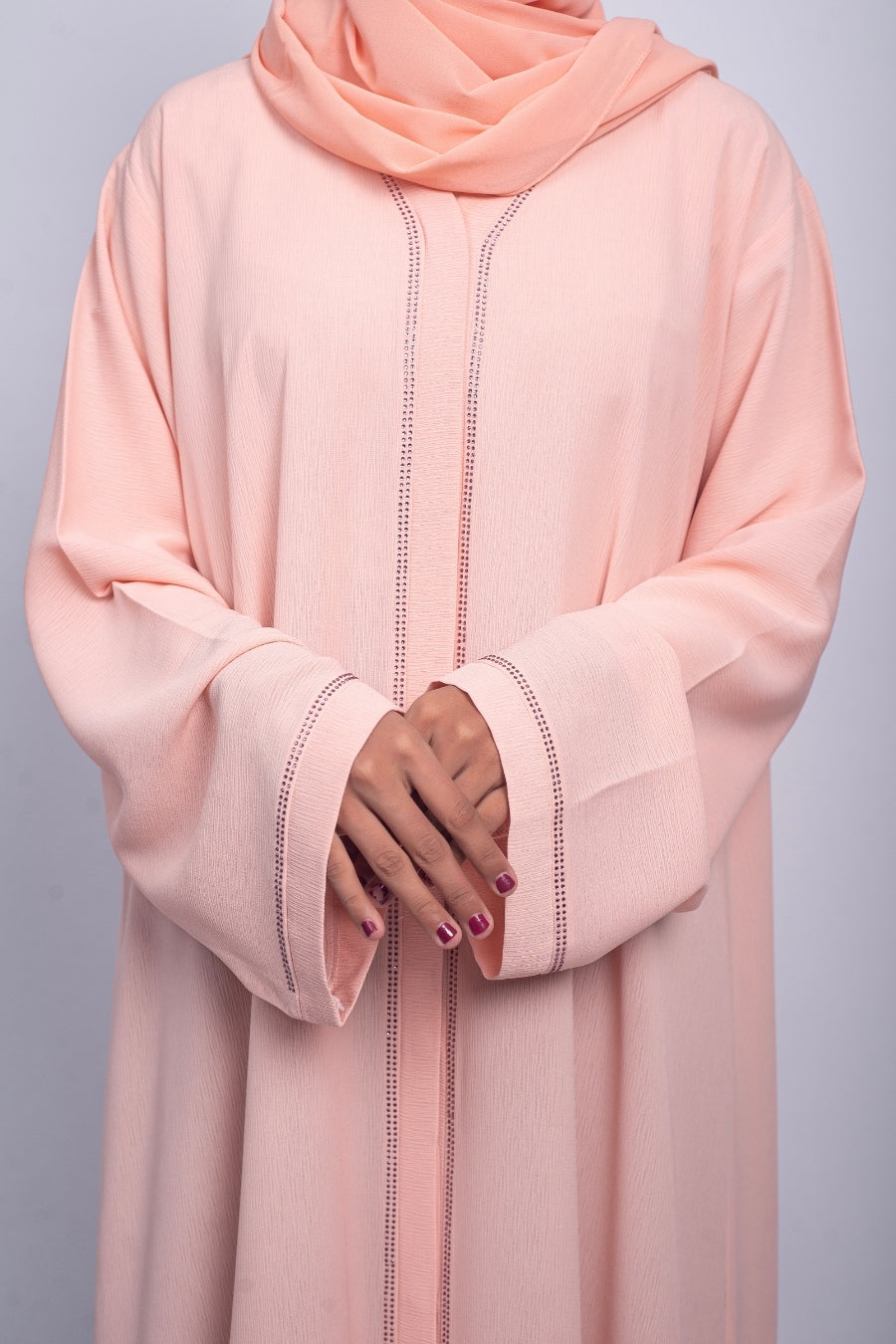 Peach Studded Abaya