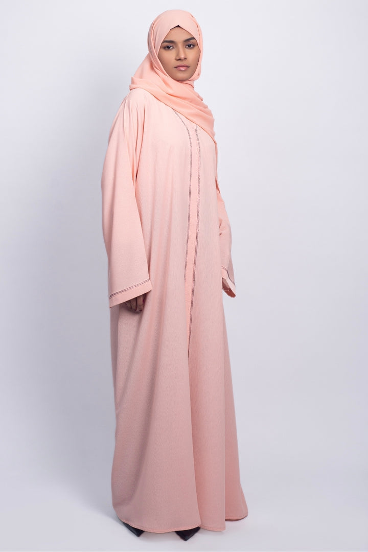 Peach Studded Abaya