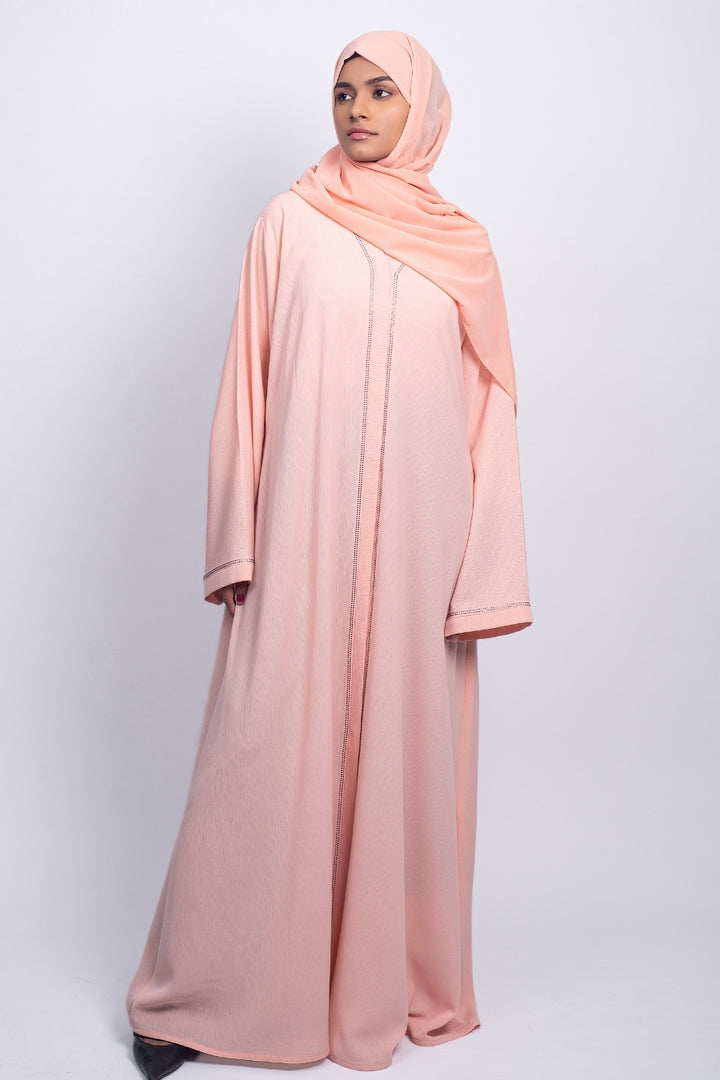 Peach Studded Abaya