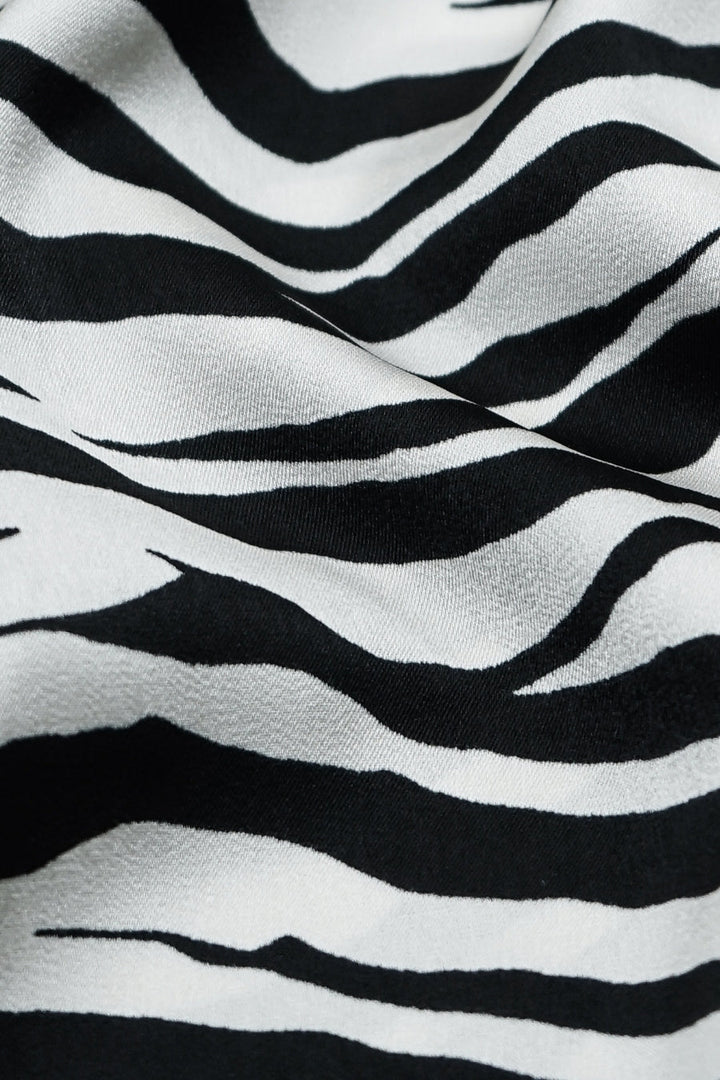 Printed Silk Hijab - Monochrome Mirage