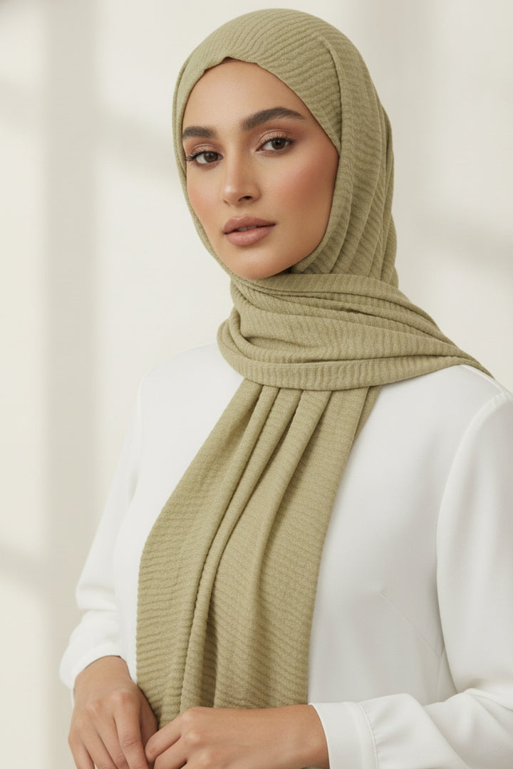 Crinkle Lawn Hijab - Khaki