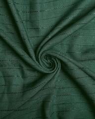 Dotted Striped Lawn Hijab - Dark Green