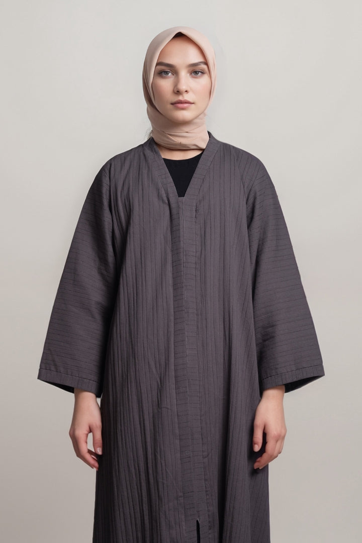 Textured Dark Taupe Abaya