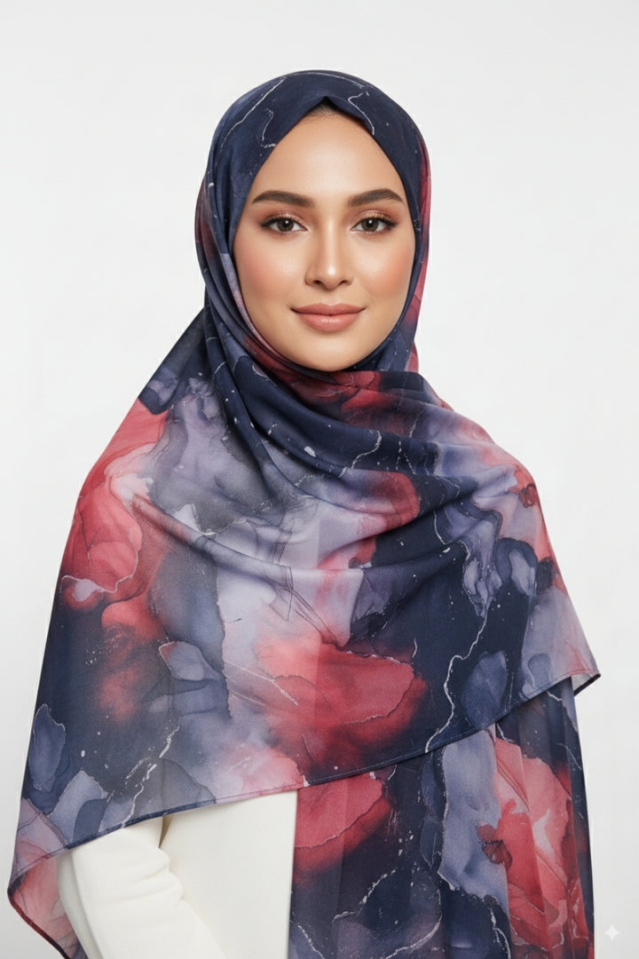 Printed Viscose Modal Hijab - Starry Night