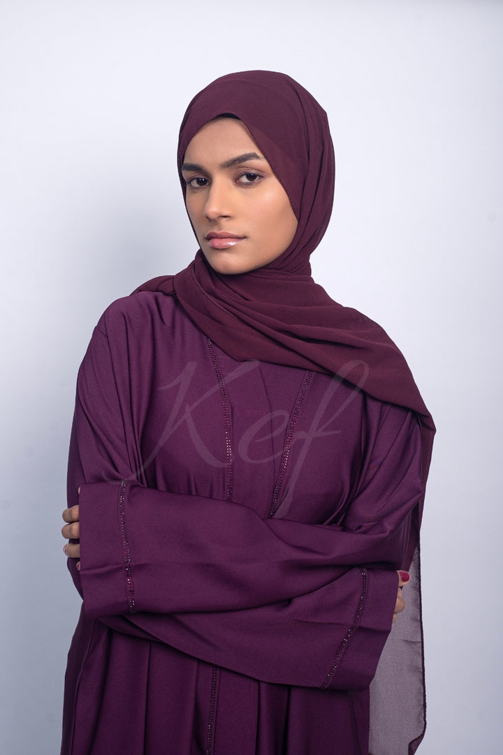 Plum Studded Abaya