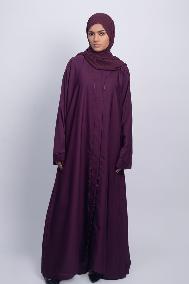 Plum Studded Abaya