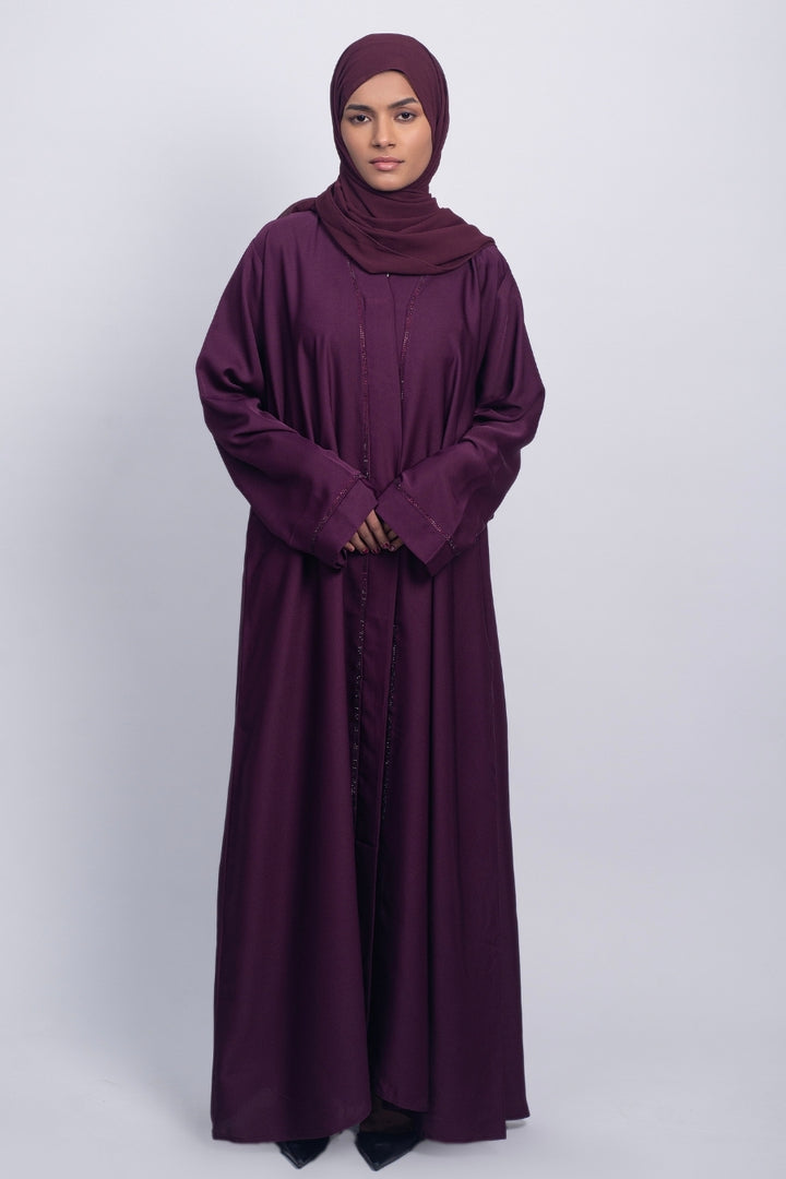 Plum Studded Abaya