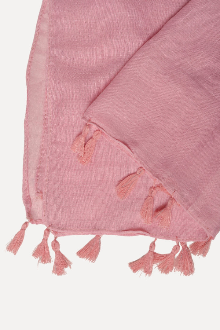 Plain Tassel Lawn Hijab - Pink
