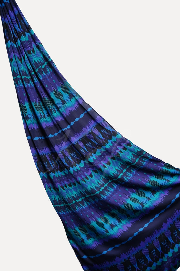 Printed Silk Hijab - Midnight Cascade
