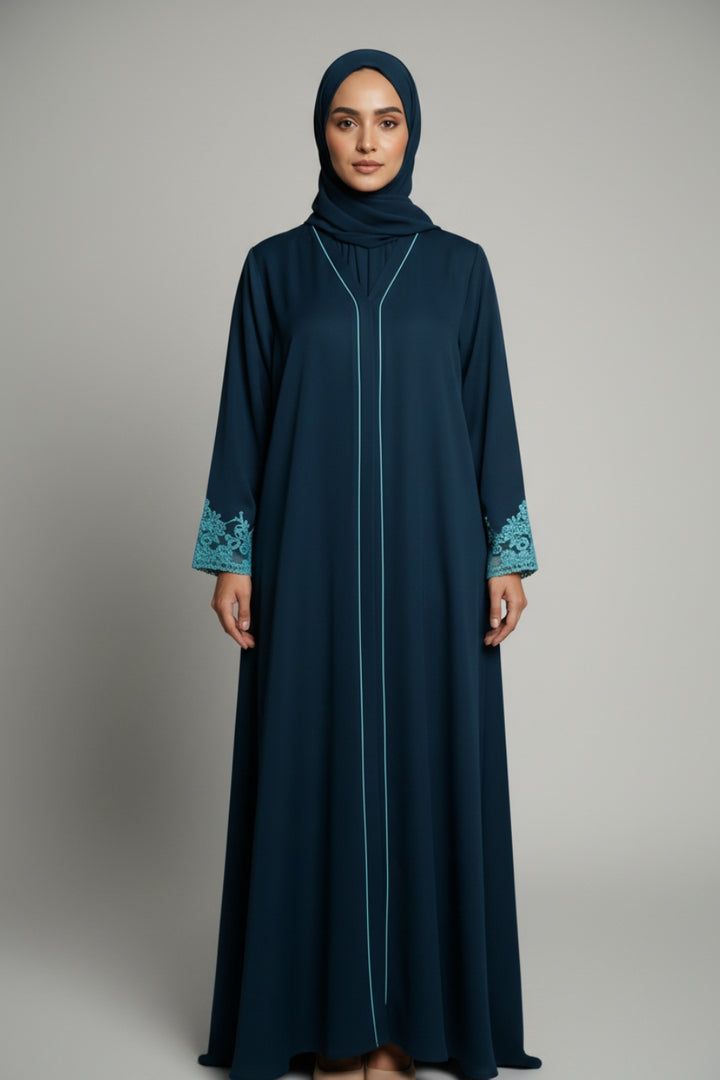 Teal Lace Abaya