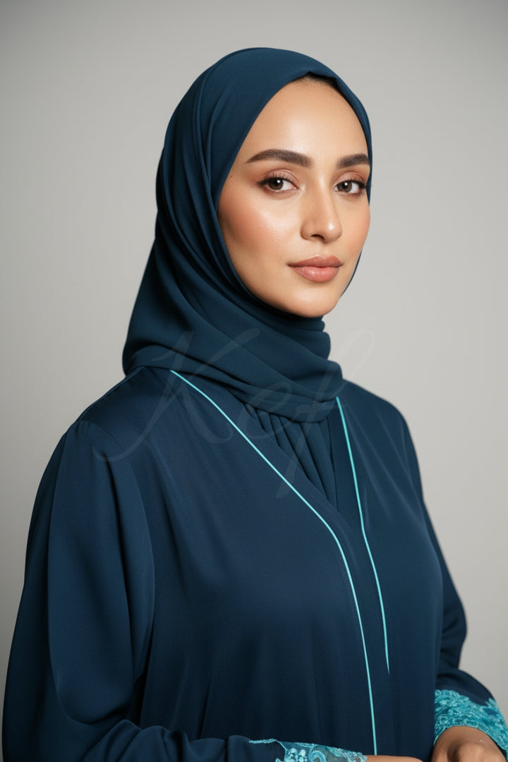 Teal Lace Abaya