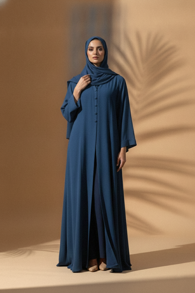 Grace Button-Front Abaya
