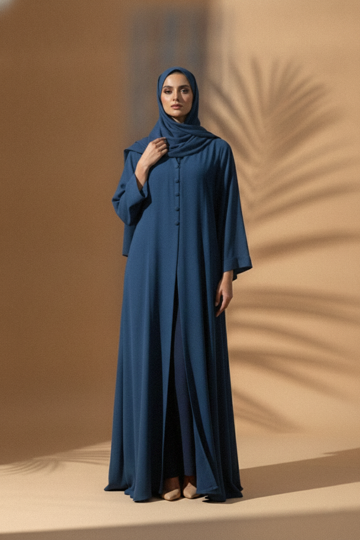Grace Button-Front Abaya