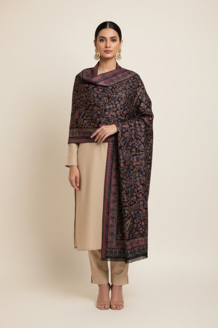 Printed Cashmere Shawl - Afsana Wraps