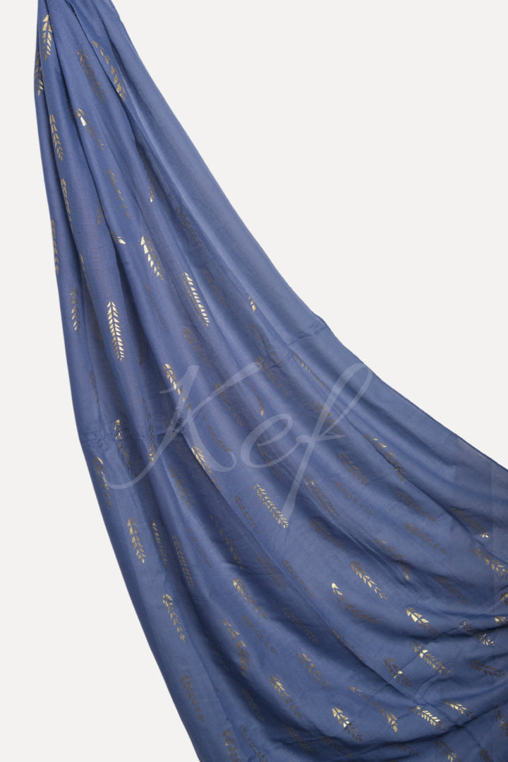 Golden Foil Lawn Hijab - Airforce