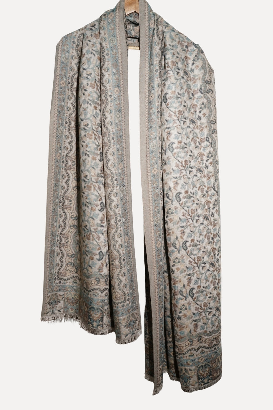 Printed Cashmere Shawl - Alabaster