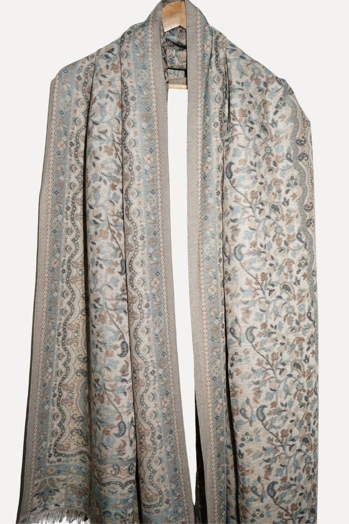 Printed Cashmere Shawl - Alabaster