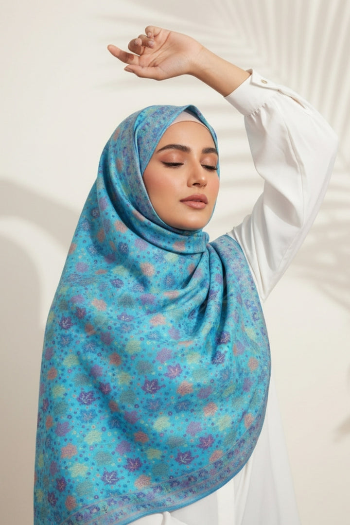 Printed Cashmere Classic Hijab - Alpine Bloom