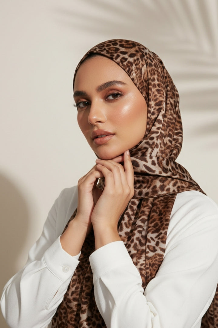 Printed Lawn Weave -  Amber Leopard