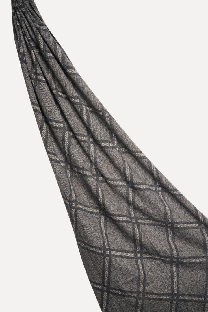 Grid Patterned Cashmere - Ash Black