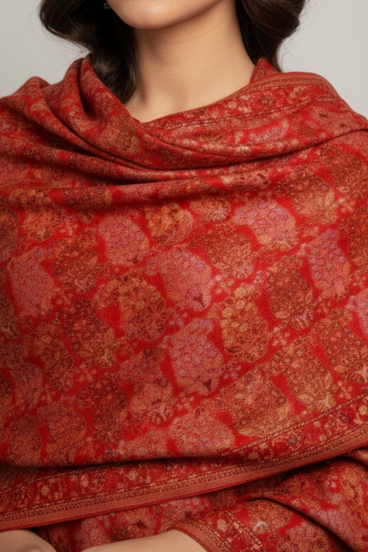 Printed Cashmere Echo Hijab - Autum Rust