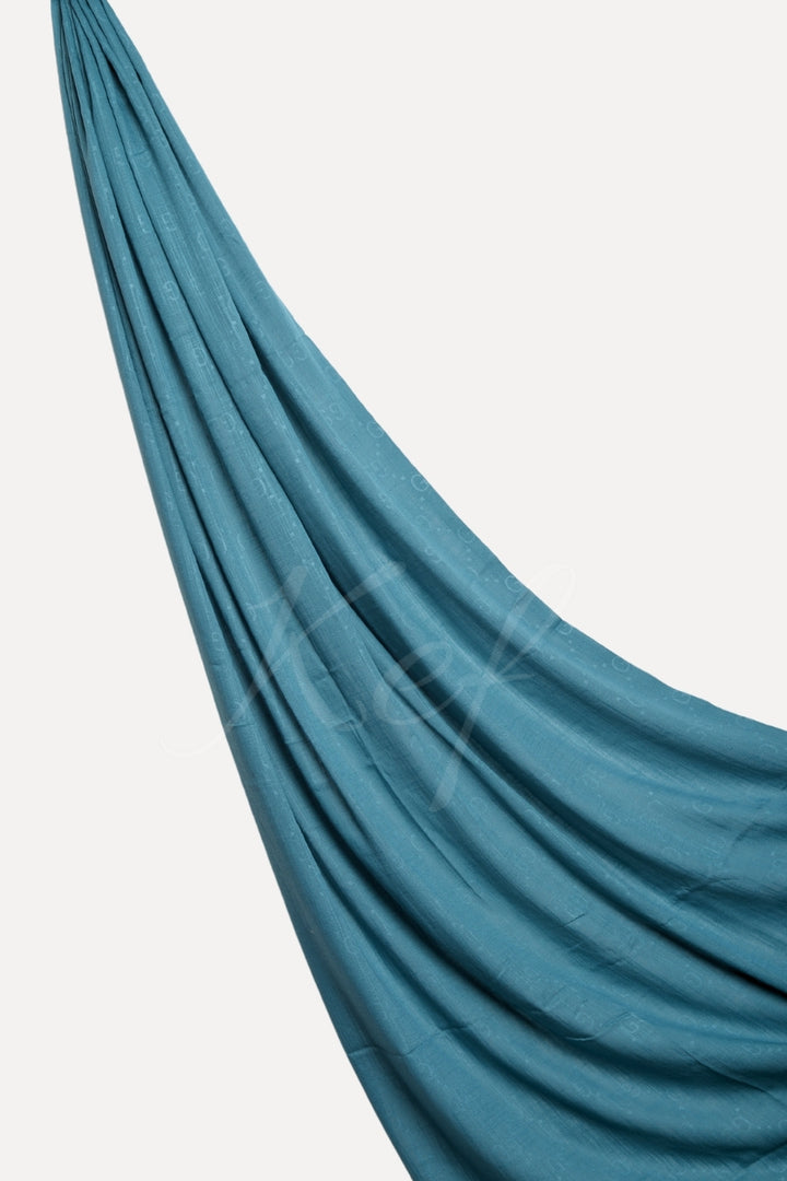GG Monogram Turkish Lawn Hijab - Azure