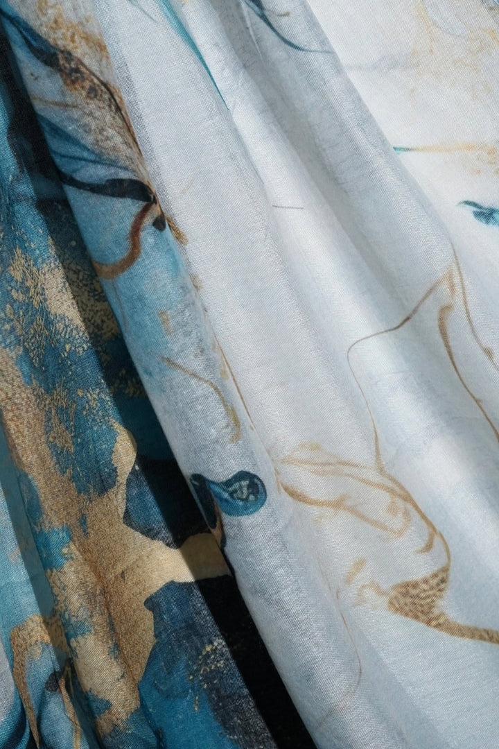 Printed Viscose Modal Hijab - Azure Gold