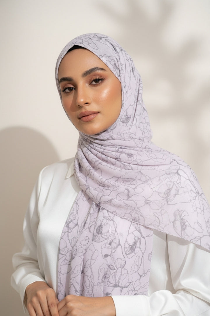 Noir Printed Lawn - Baby Pink
