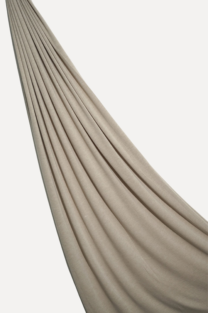 Ribbed Jersey Hijab - Beige
