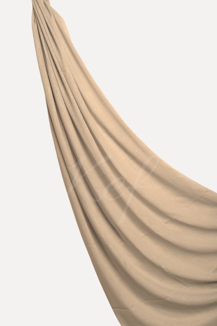 GG Monogram Turkish Lawn Hijab - Beige