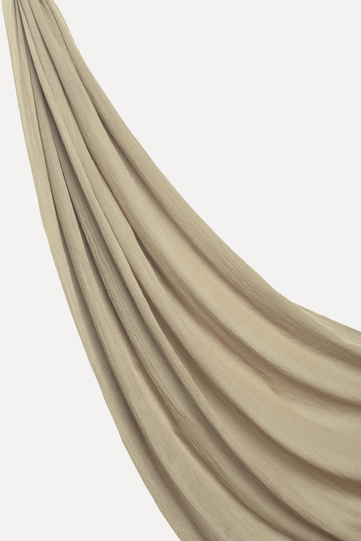 Soft Crumpled Lawn Hijab - Beige