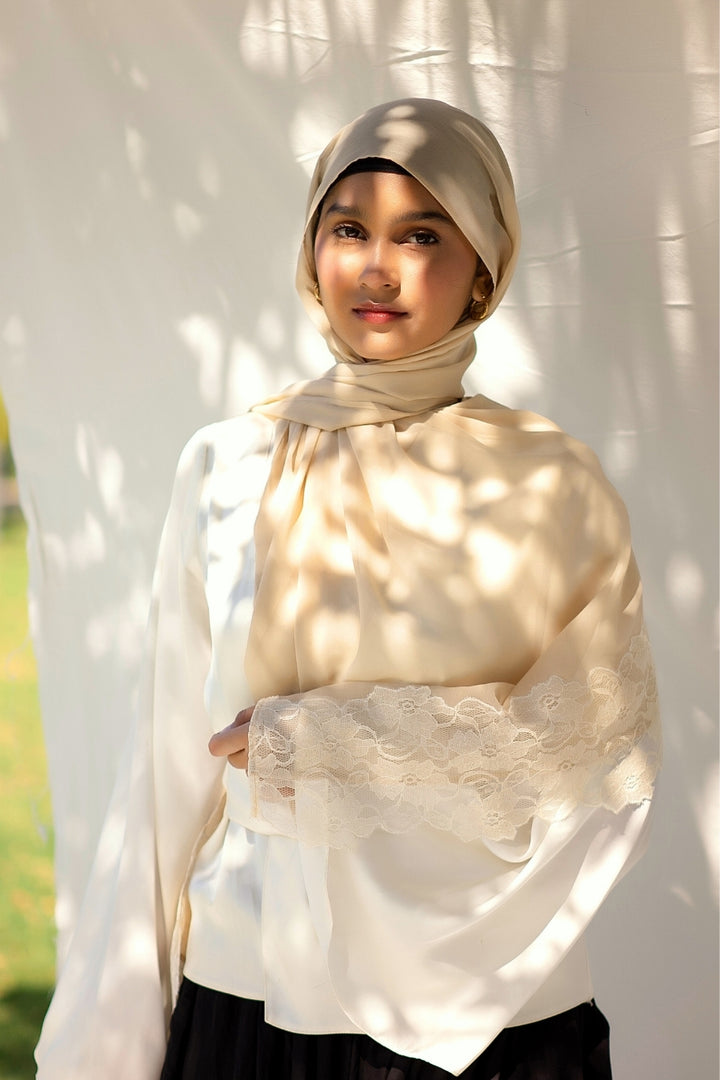 Chantilly Chiffon Hijab - Beige