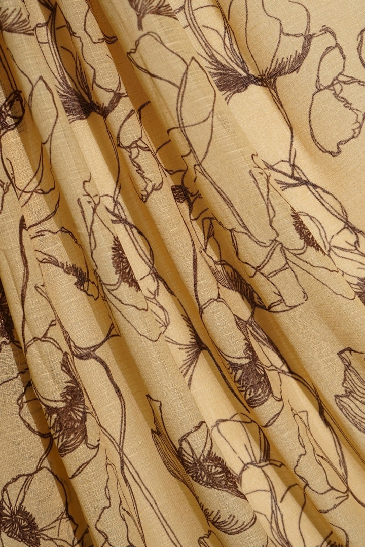 Noir Printed Lawn - Beige Yellow