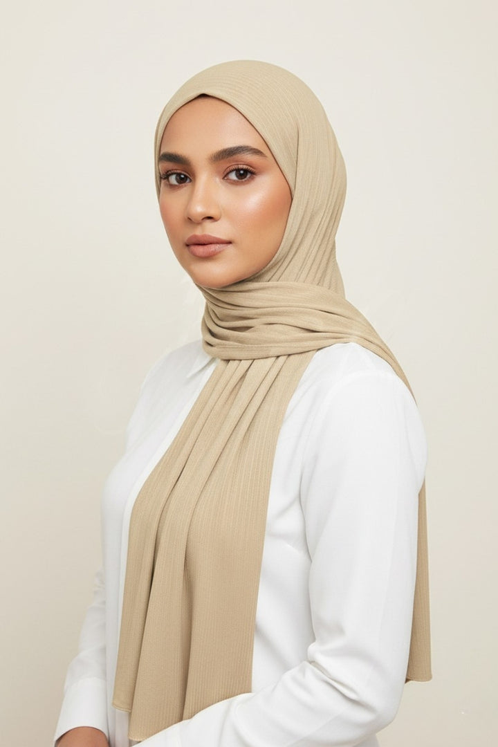 Bamboo Jersey Hijab - Beige