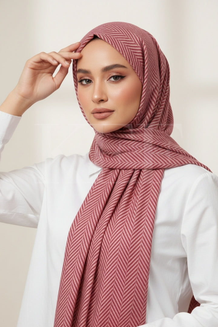 Patterned Cashmere - Berry Cream